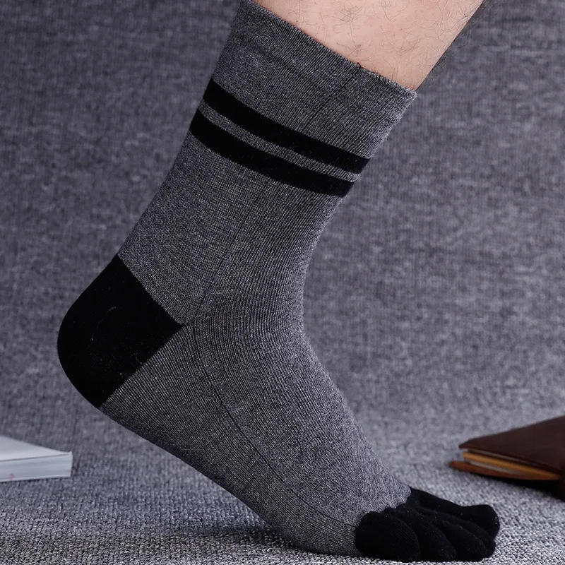 

Five finger socks, men's mid length cotton socks, autumn and winter socks, business and casual split toe socks