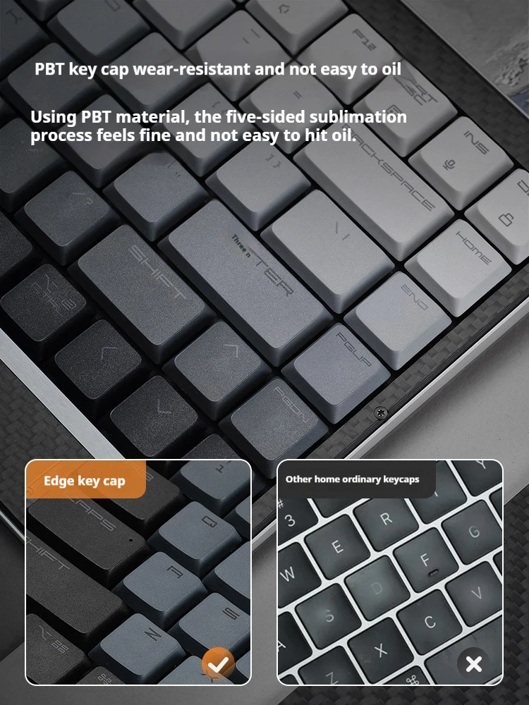 Lofree Themed Key Caps EDGE Low-Profile Mechanical Keyboard 84-Key PBT Dye-Sublimated Oil-Resistant for Office Gaming