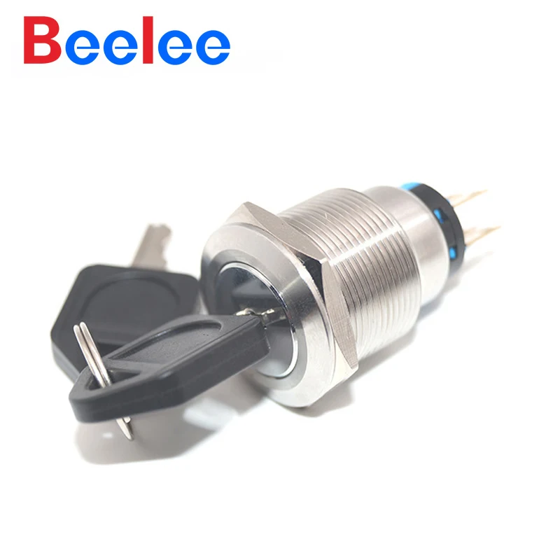 30 Uds BL-JS-22MZ8-FT-XX-XX = XS interruptor impermeable de acero Selector giratorio eléctrico interruptor de llave Universal
