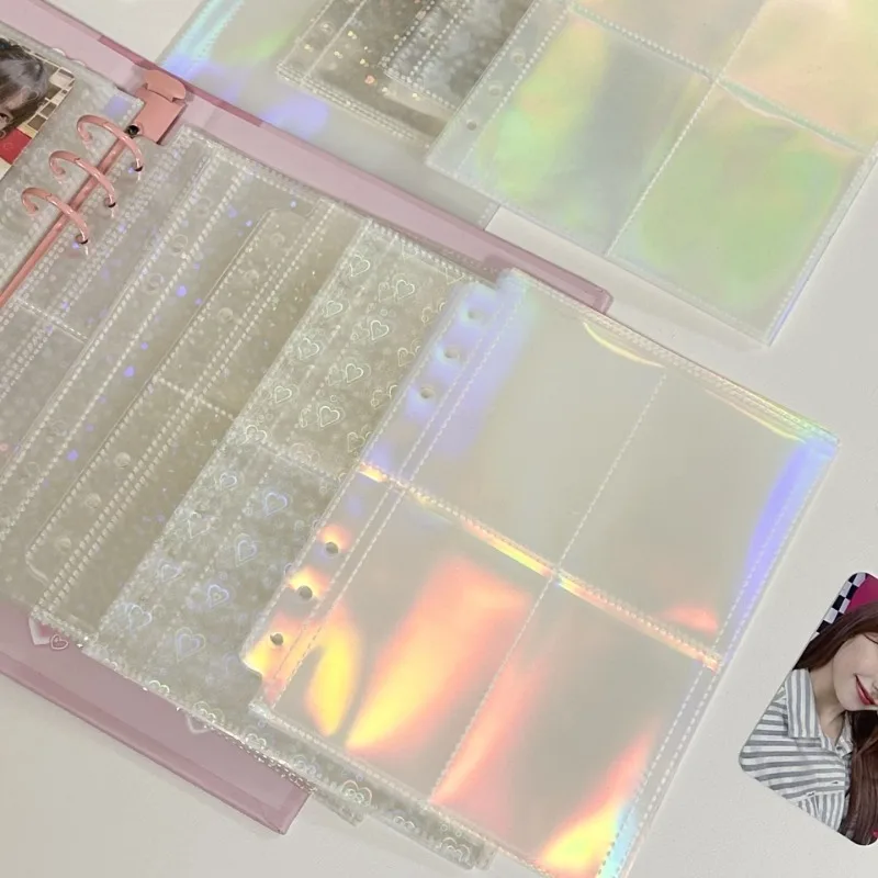 

10Pcs/set Pockets Grids Photo Album A5 Inner Page Photocard Binder Photo Sleeve 6 Ring Refill Inner Page Photocard Kpop
