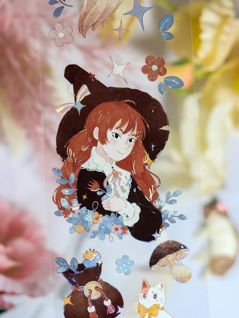 

Cute Witch Girl Washi PET Tape Shiny Catmint Teahouse Studio