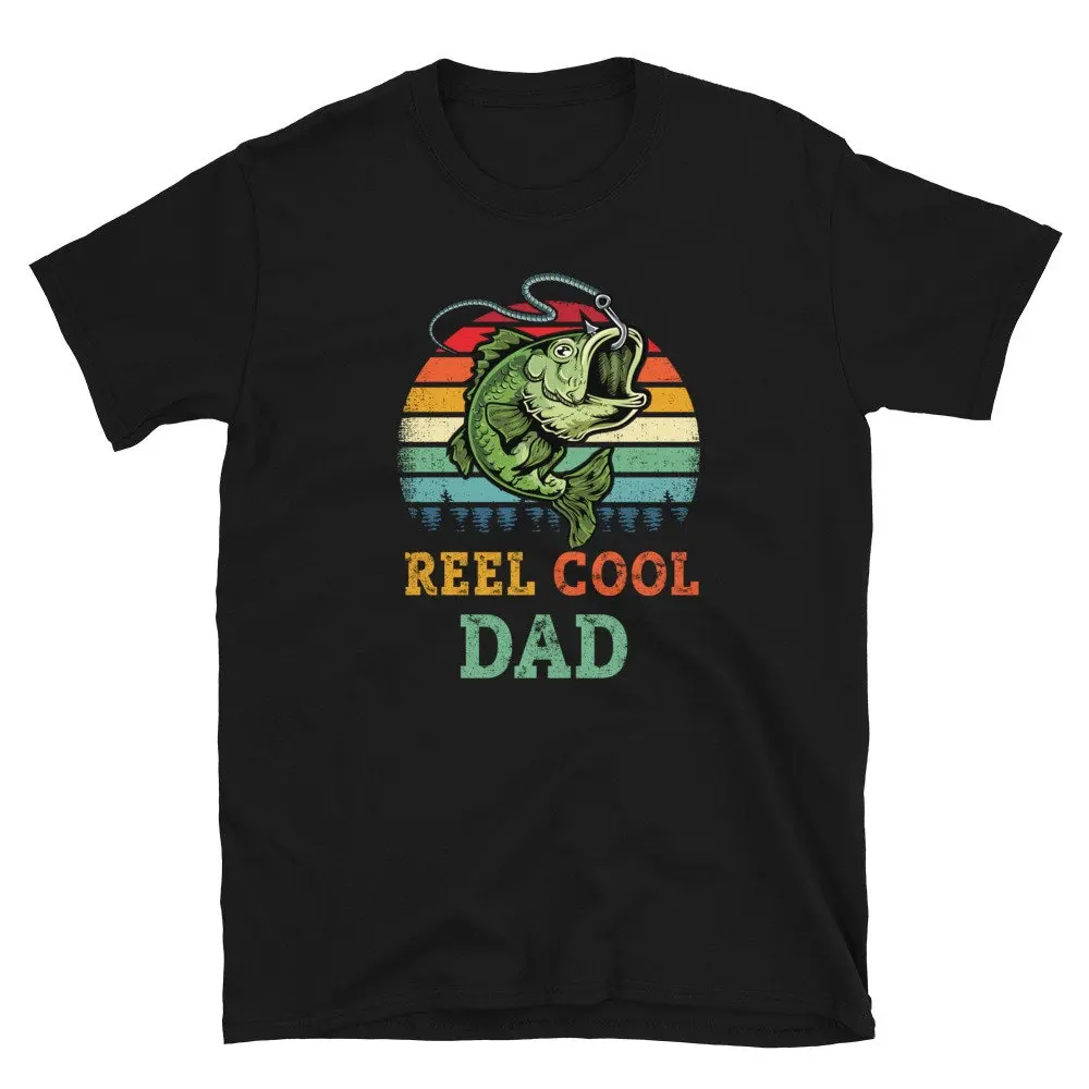 Reel Cool Dad T Shirt Fishing Fathers Day Fisherman Fishermen s Idea Bass Fish