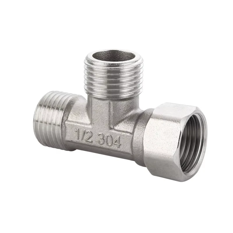 Toilet Diverter Valve Stainless Steel Adapter G1/2" T-Valve For Bath Bidet Sprayer Shower Fitting 4 Points Three-way Water Pipe image 5