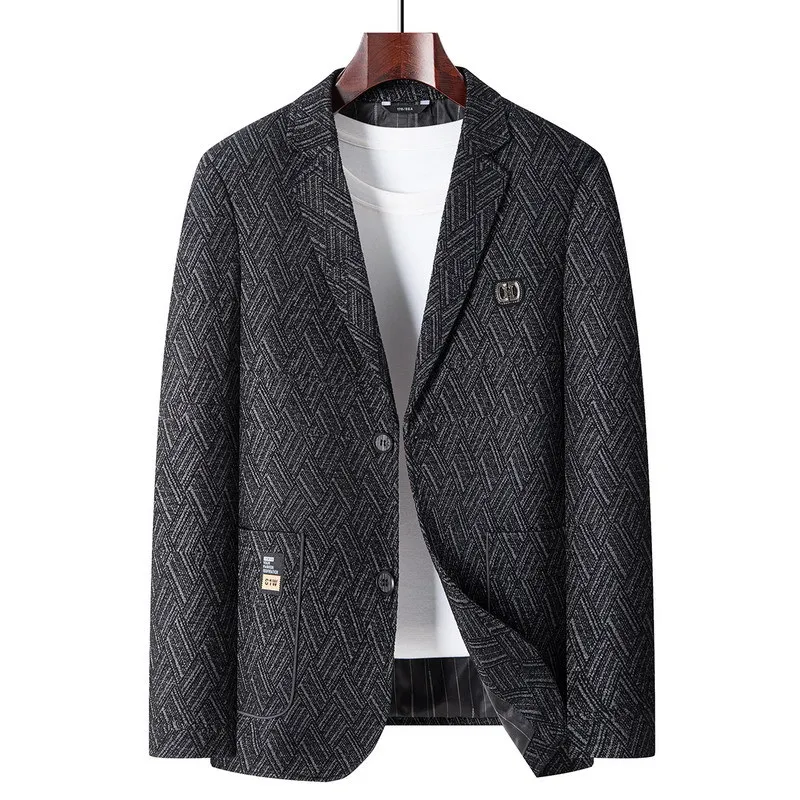 New Arrival Suepr Large Autumn Men's Fashionable Casual Checkered Printed Suit Jacket Plus Size L XL XXL 3XL 4XL 5XL 6XL 7XL 8XL