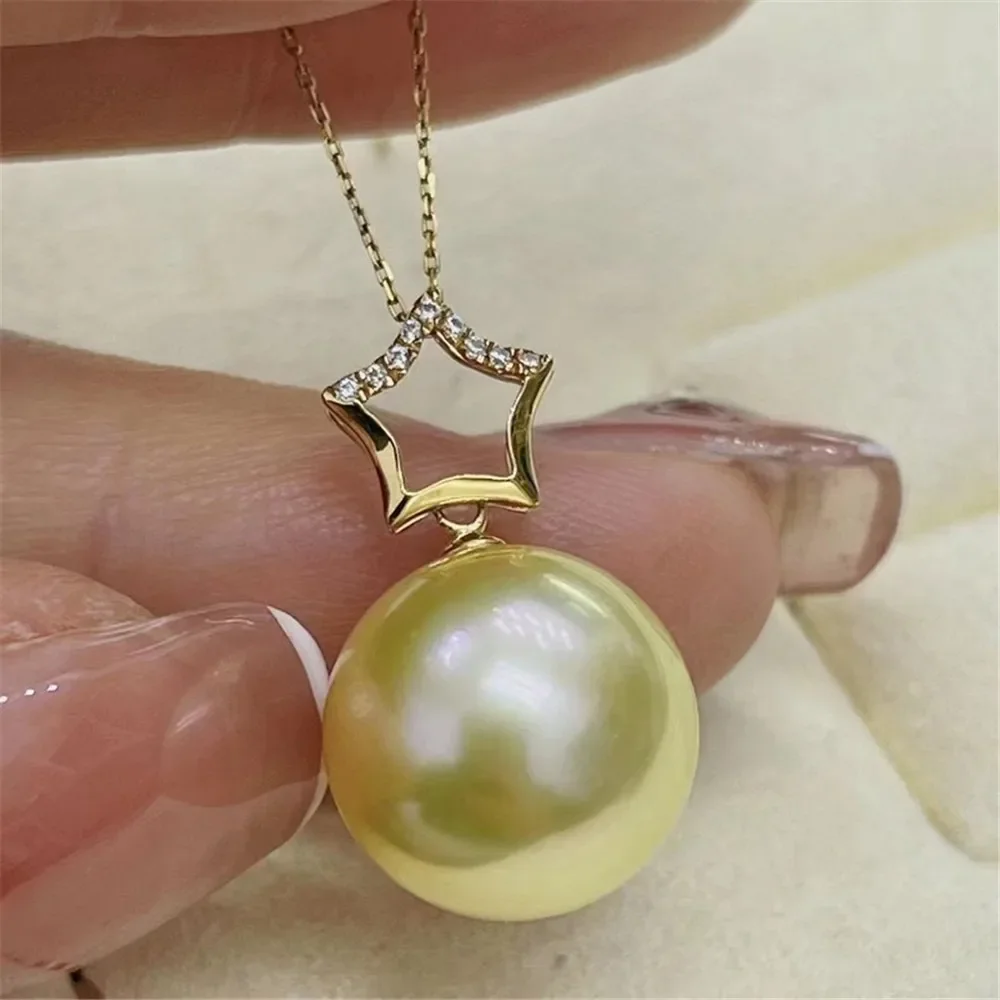 

DIY Pearl Accessories S925 Sterling Silver Pendant Empty Holder Gold Silver K Gold Necklace Pendant Fit 8-11mm Round D418