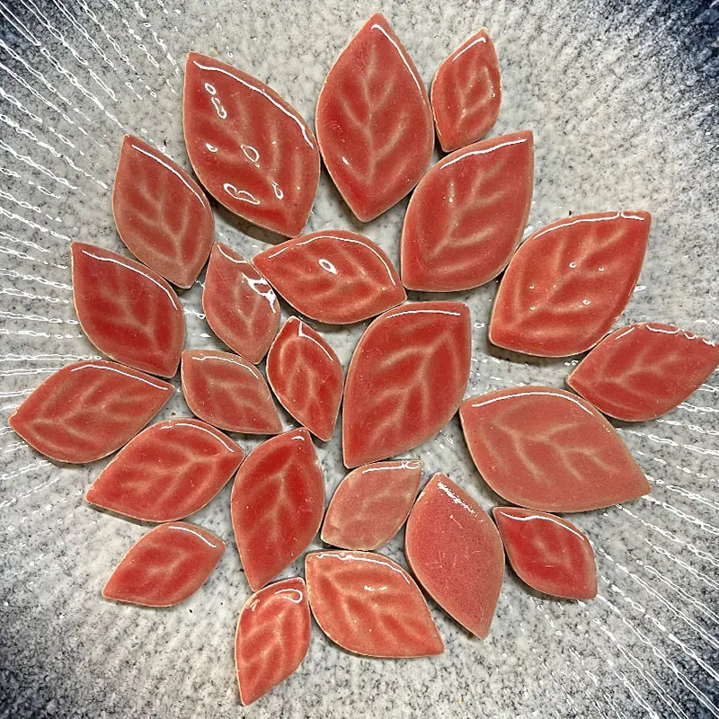 100g Oval Ceramic Mosaic Tiles Piece DIY Mosaic Making Stones for Craft Hobby Arts Home Wall Decoration arte leaf petal shape