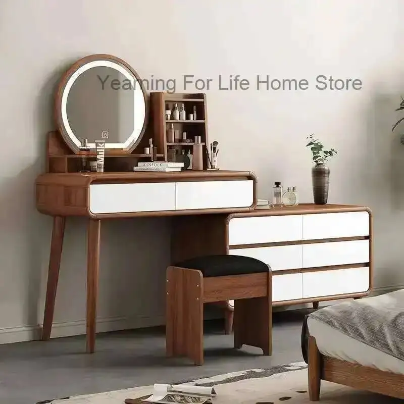 

Dresser Vanity Large Desk Drawer Storage Modern Organizer Bedroom Mirror Children's Dressing Table Girl Makeup Wood Furniture