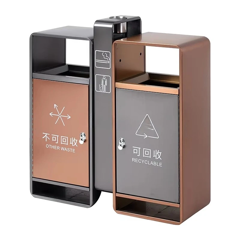 Commercial Trash Cans Recycle Waste Bins Luxury Sorting Storage Dustbin for Hotel Lobby
