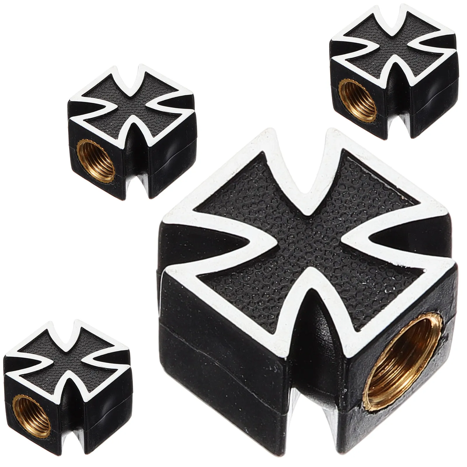 

4 Pcs Cross Style Copper ABS Tire Valve Caps Universal Car Truck Vehicle Protective Covers tire valve caps