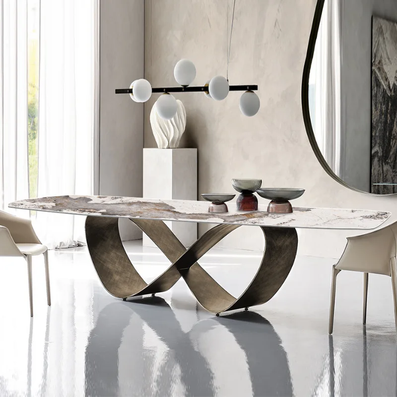 

Dining table and chairs Golden frame Deluxe dining table set Modern marble dining table
