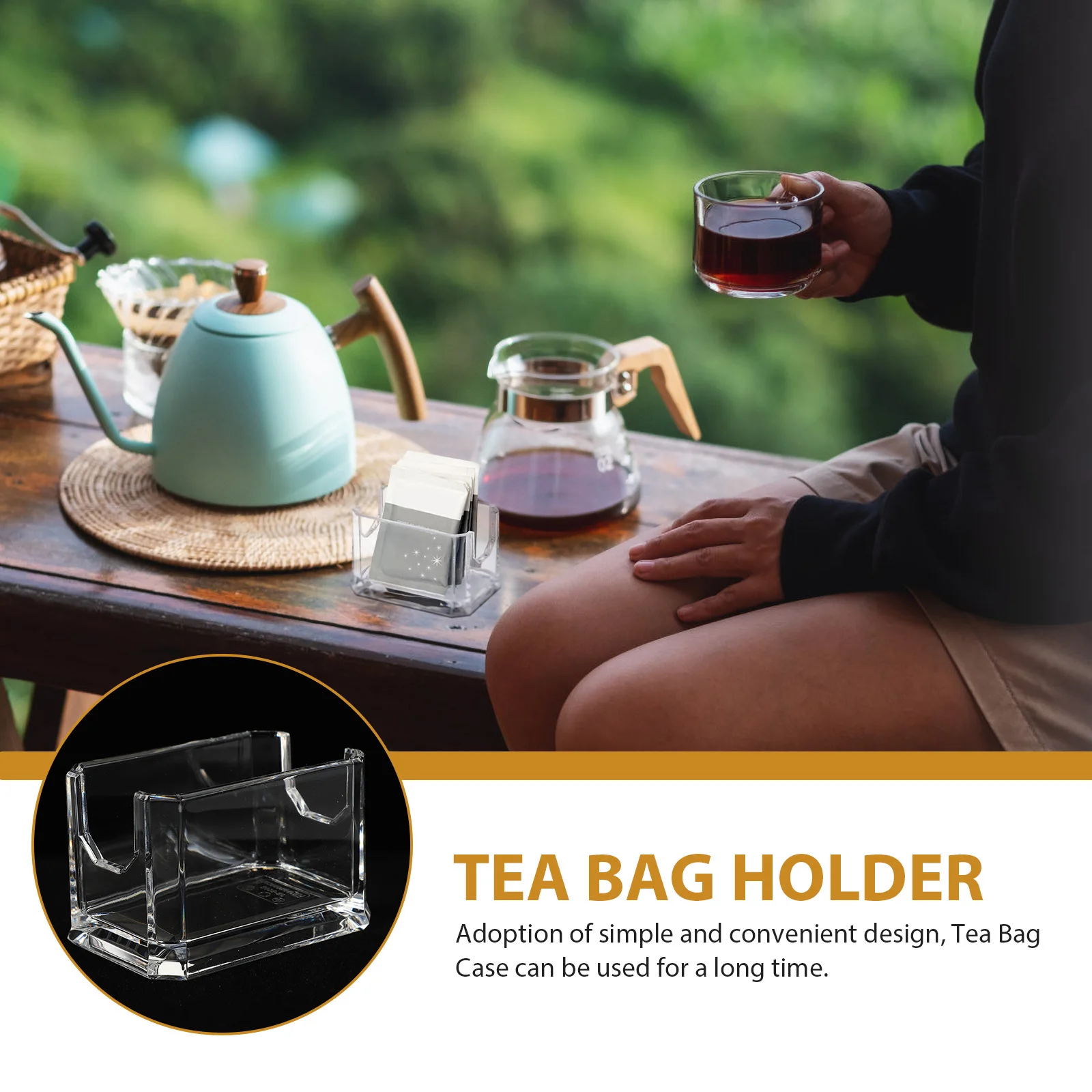 Acrylic Tea Bag Organizer Box Multi-Function Storage Container Safe Long-Lasting Use Gift Tea Bags Case