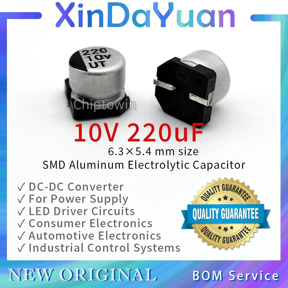 50Pcs 10V 220Uf 6.3…
