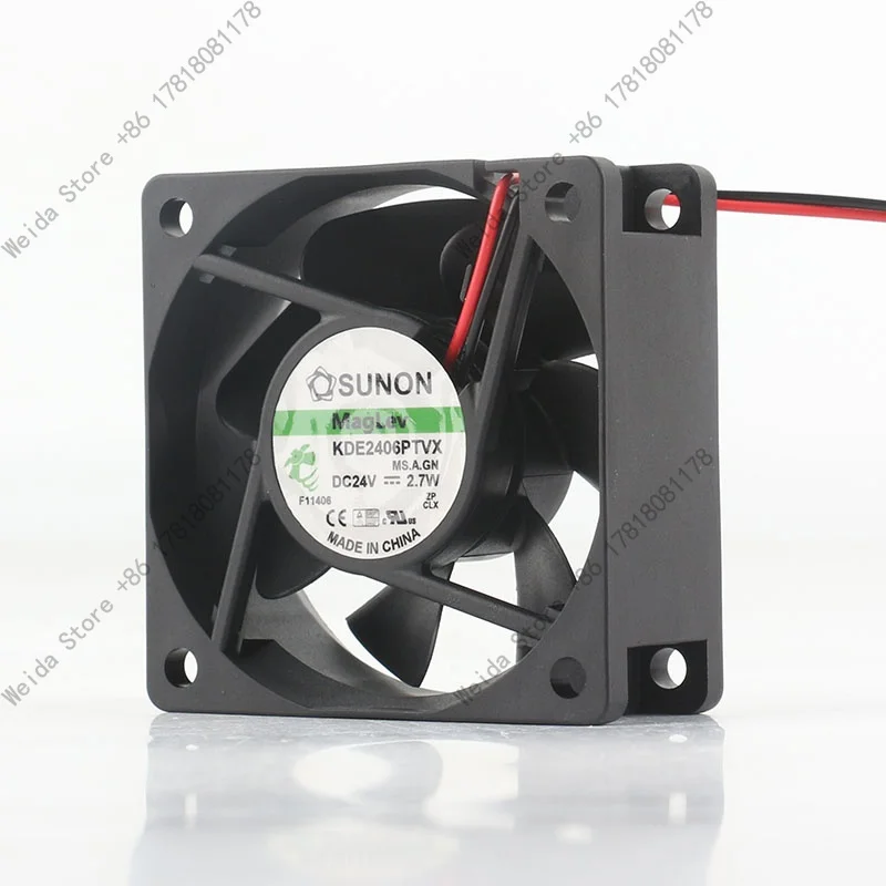 Original SUNON certified model KDE2406PTVX 6025 24V 2.7W 6 cm variable frequency fan for heat dissipation