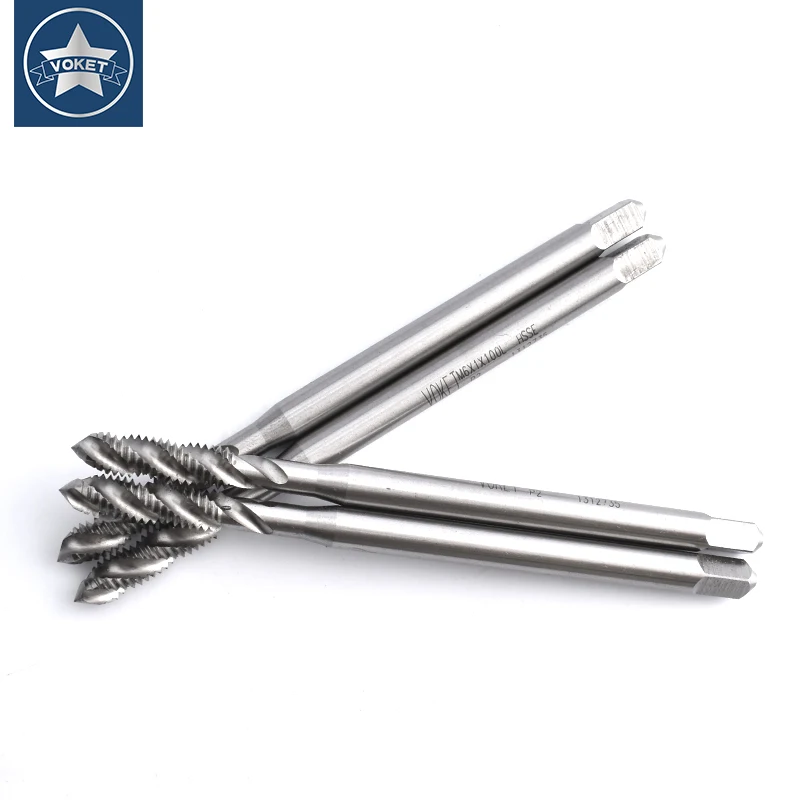 HSSE-M35 Long Shank 80MM 100MM 120MM 150MM Spiral Fluted Tap M1.2 M1.4 M1.6 M2 M2.5 M2.6 M3 M4 M5 M6 M8 Machine Thread Taps