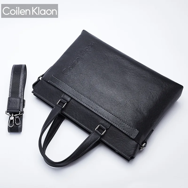 2022 Fashion Men Cowskin Genuine soft Leather  Bags Male Business Cowhide Designer Handbag Crossbody Bag black Computer package