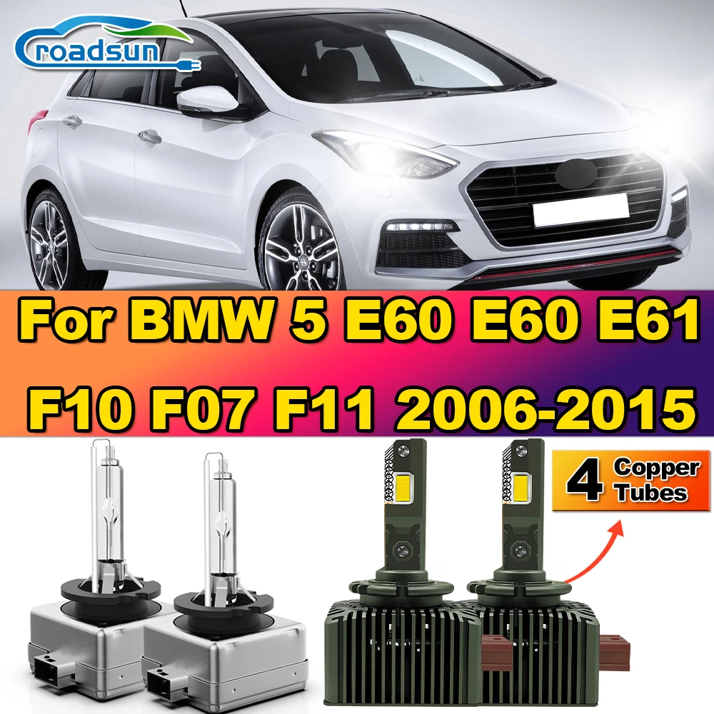 LED Headlight Bulb 120W Plug and Play Car HID Xenon Lamps 12V For BMW 5 E60 E60 E61 F10 F07 F11 2006-2011 2012 2013 2014 2015