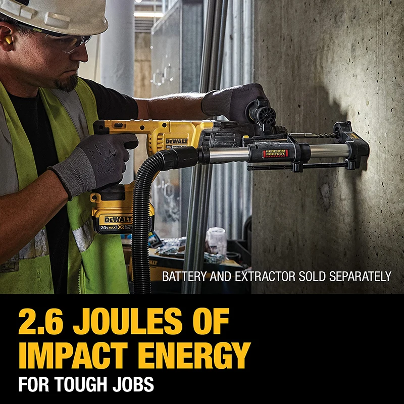 Imagem -06 - Dewalt Tools Dch133 Martelo Rotativo 20v Velocidade Variável Máxima sem Escova Broca D-lidar com Broca Recarregável Industrial Multifuncional