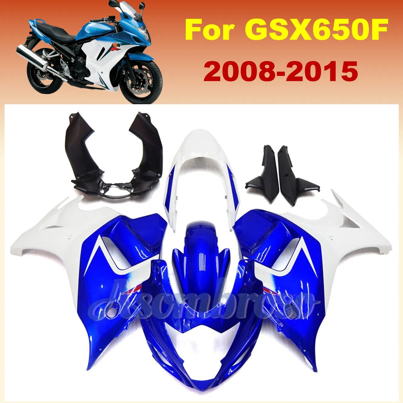 Motorcycle Fairing kit For GSX650F 2008 2009 2010 2011 2012 2013 2014 2015 GSX 650F 08 09 10 11 12 13 14 15 Blue White Body