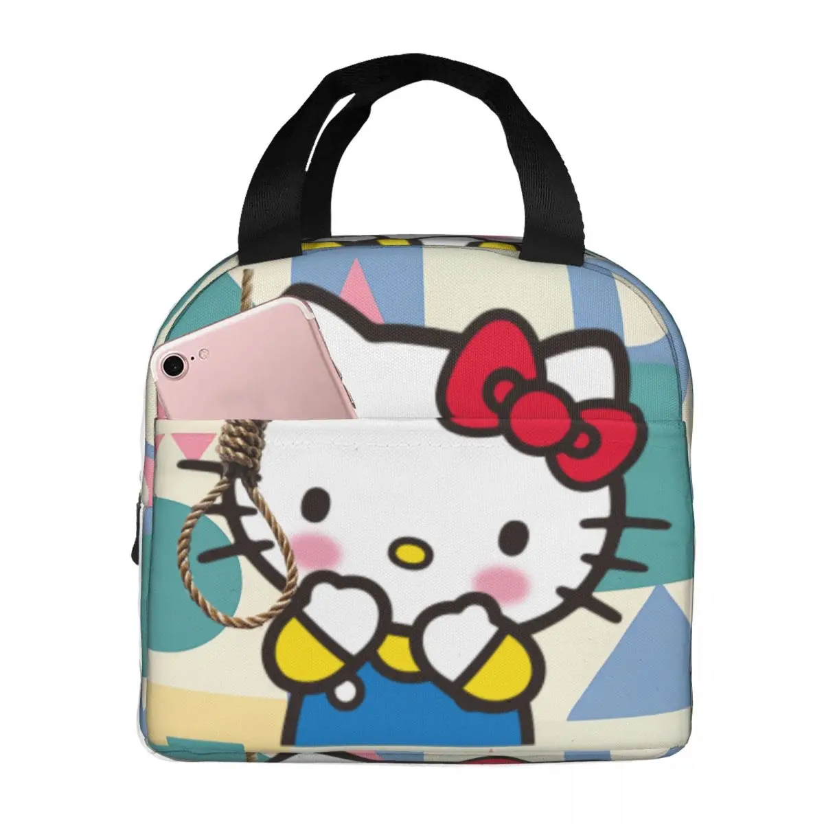 College Student Lunch Box Bag Disney Cats Durable Lightweight Hello Kitty Durable WaterproofPicnic StorageOutdoor