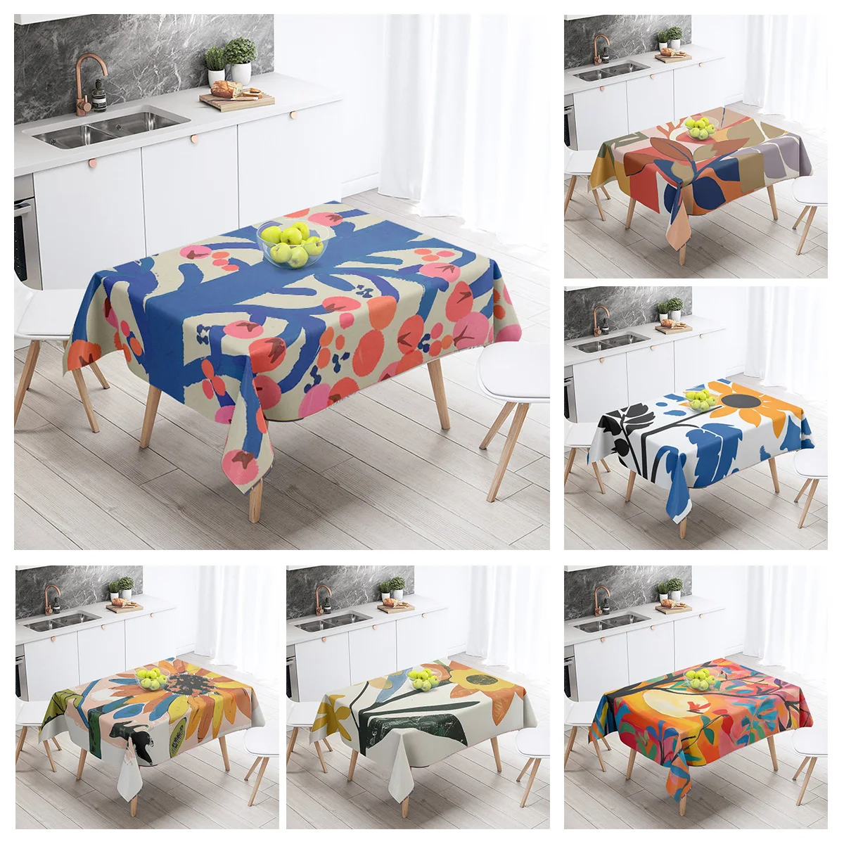 

Abstract Plant Morandi Tablecloth Nordic Minimary Style Cafe Decorative Tablecloth Anti-Fading Hot Selling Style