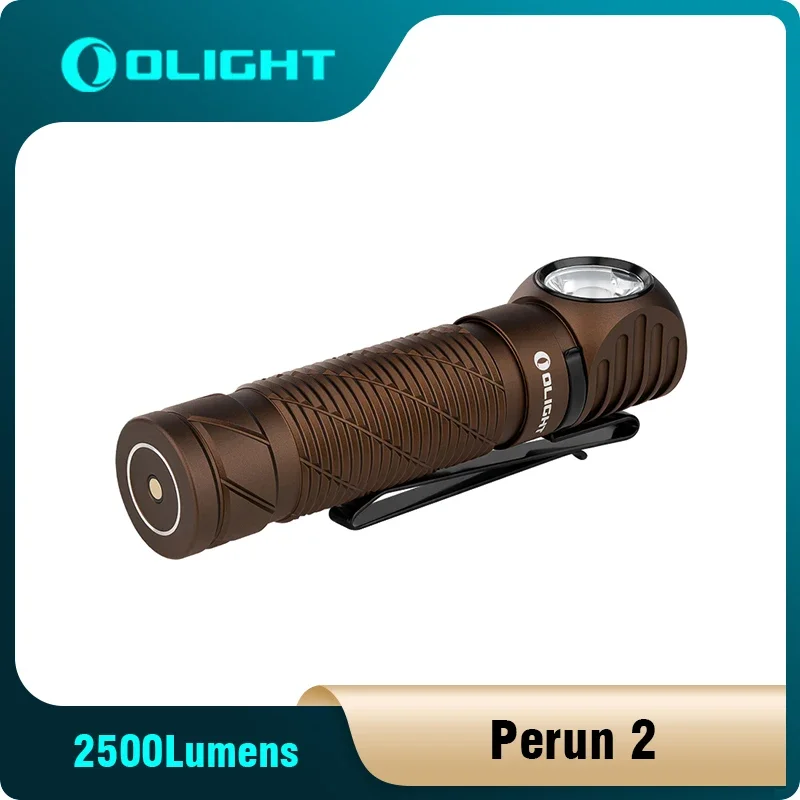 Olight Perun 2 Right-angle Headlamp 2500 Lumens Headlight LED Torch Multi-Functional MCC3 Magnetic Rechargeable Lamp Flashlights