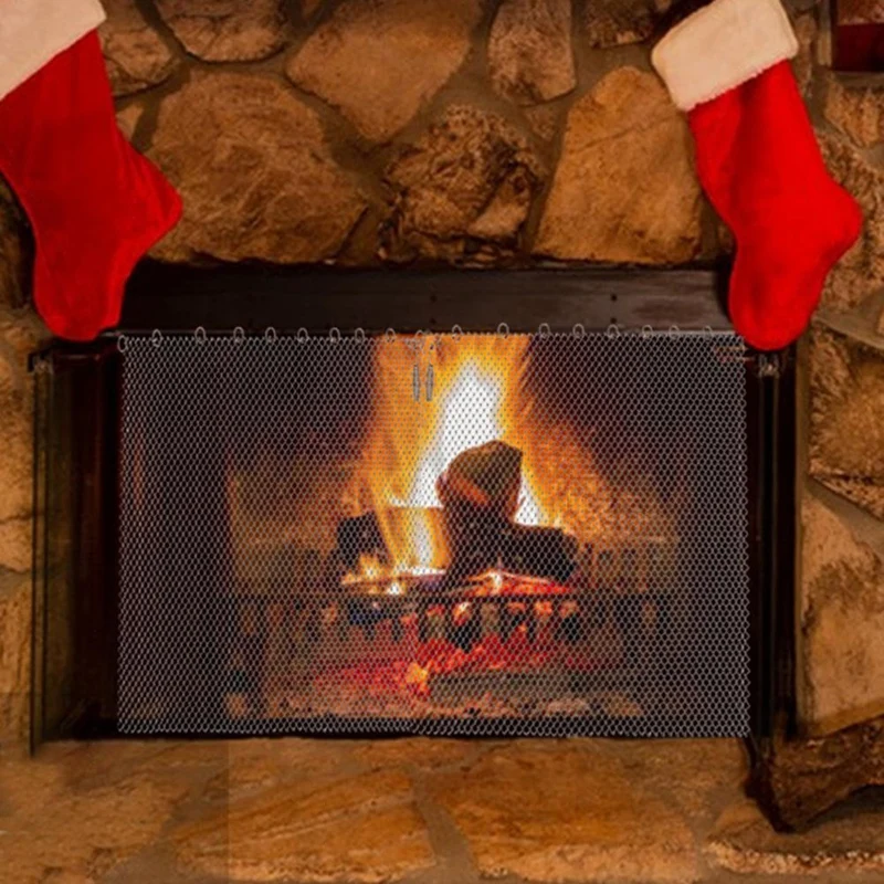 Las cortinas de pantalla para chimenea evitan daños a tu alfombra para chimenea, pantallas para chimenea, herramientas de pantalla para chimenea-AT64