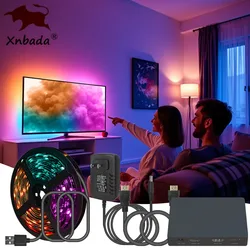 2.4G 와이파이 드림 컬러 LED 스트립 TV 주변 조명, SM16703 스마일리어 WS2811 HDMI 박스 동기화, TV 앱, 알렉사 구글 홈과 함께 작동