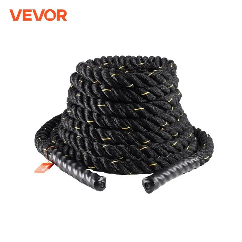 VEVOR Battle Rope  1.5 Inch Diameter 30Ft Length  for Home Gym  Body Workout Core Strength Training Muscle Building Fitness