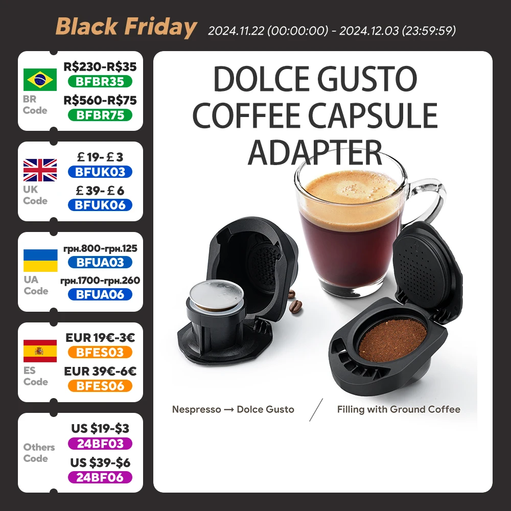 Coffee Capsule Adapter for Dolce Gusto Refillable Reusable Coffee Capsule Convert Compatible with Genio S Piccolo XS Machine