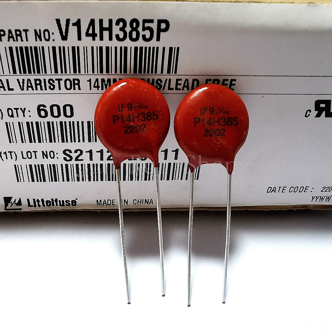 

1/10/20PCS Original Litteifuse For V14H385P P14H385 Red Varistor 620V 6.5KA DISC 14MM Rheostat AC385 DC505 360pF MOV V14H385