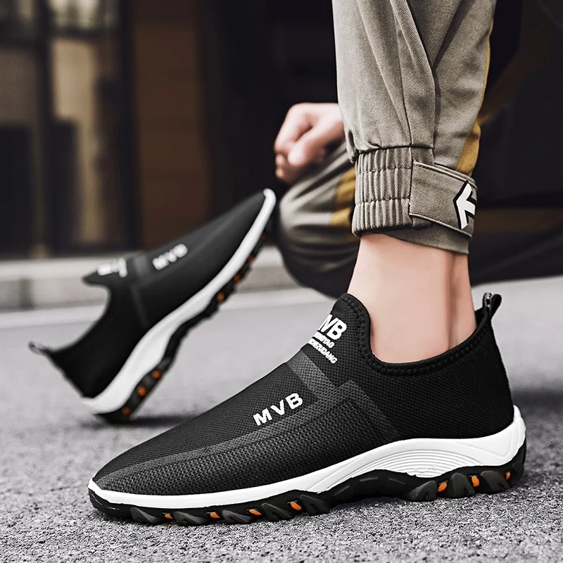 YRZL Fashion Men Sneakers Slip on Mesh Casual Shoes Lightweight Sport Shoes for Man High Quality Walking Outdoor Shoes for Men