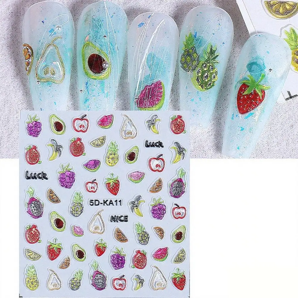 5D 메탈릭 가을 엠보싱 네일 스티커, 가을 나뭇잎, 호박, 버섯, 솔방울, 여우, 접착식 네일 아트 슬라이더, 매니큐어용