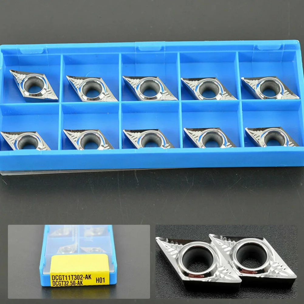 

Brand New CNC Insert Carbide Blade 10pcs 10x Accessories Cutter Blade DCMT DCGT32.50.5 For Aluminum DCGT11T302-AK