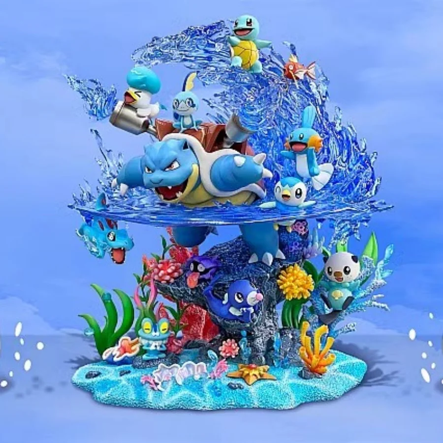 Egg PokéMon Water Type Family Bucket Ocean Blastoise Valley Charizard Collectible Figures Model Ornaments Anime Peripheral Gifts