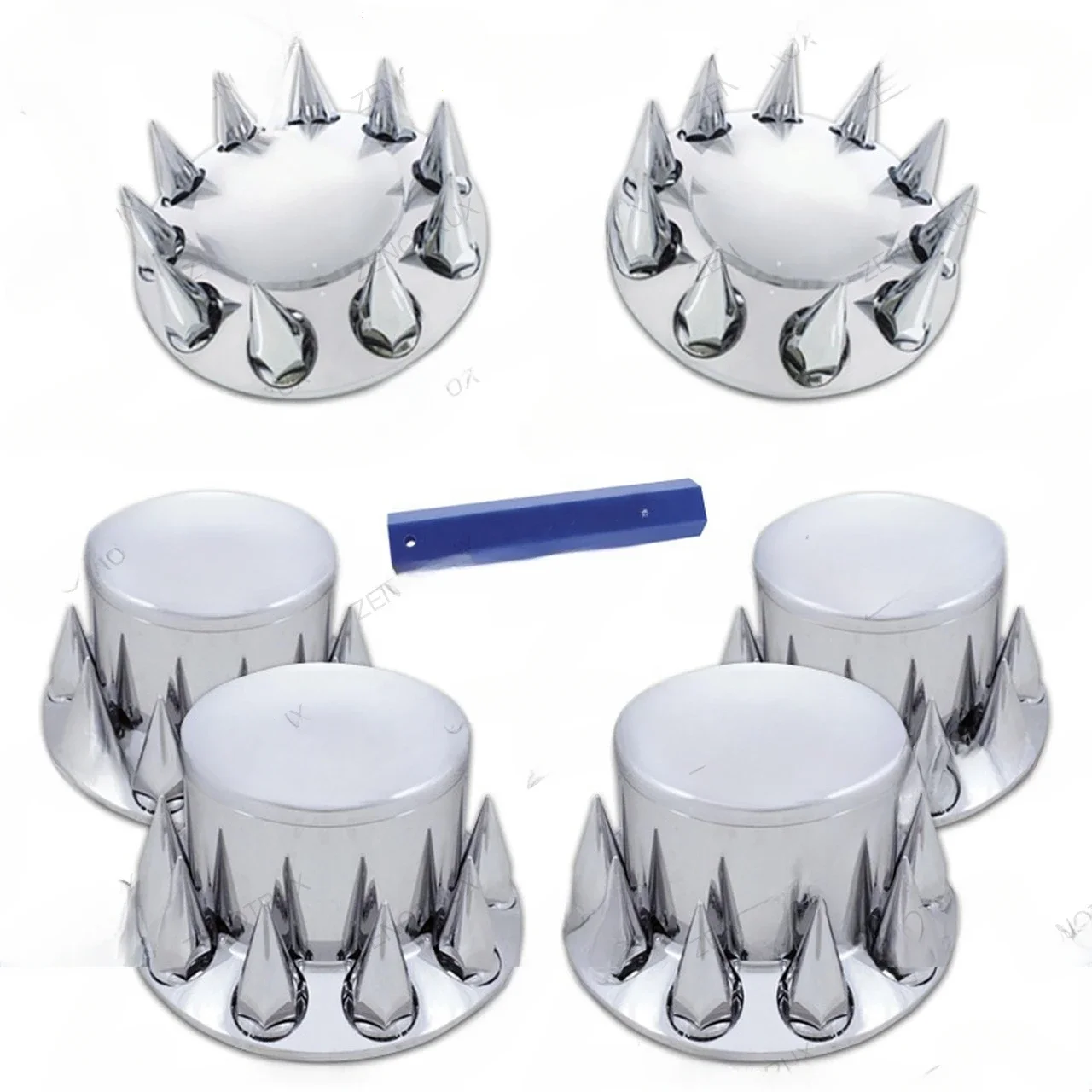 for One complete chrome-plated shaft cover kit with 33 mm sharp threaded lug nut cover