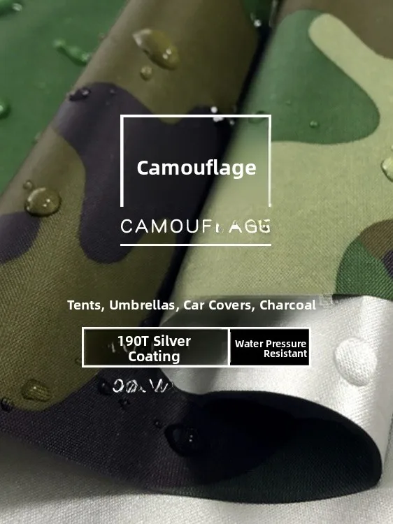 

Thin 90T Camouflage Waterproof Fabric Sunade Umbrella Material High Water Prure Light Weight Sun Bloing Rainproof