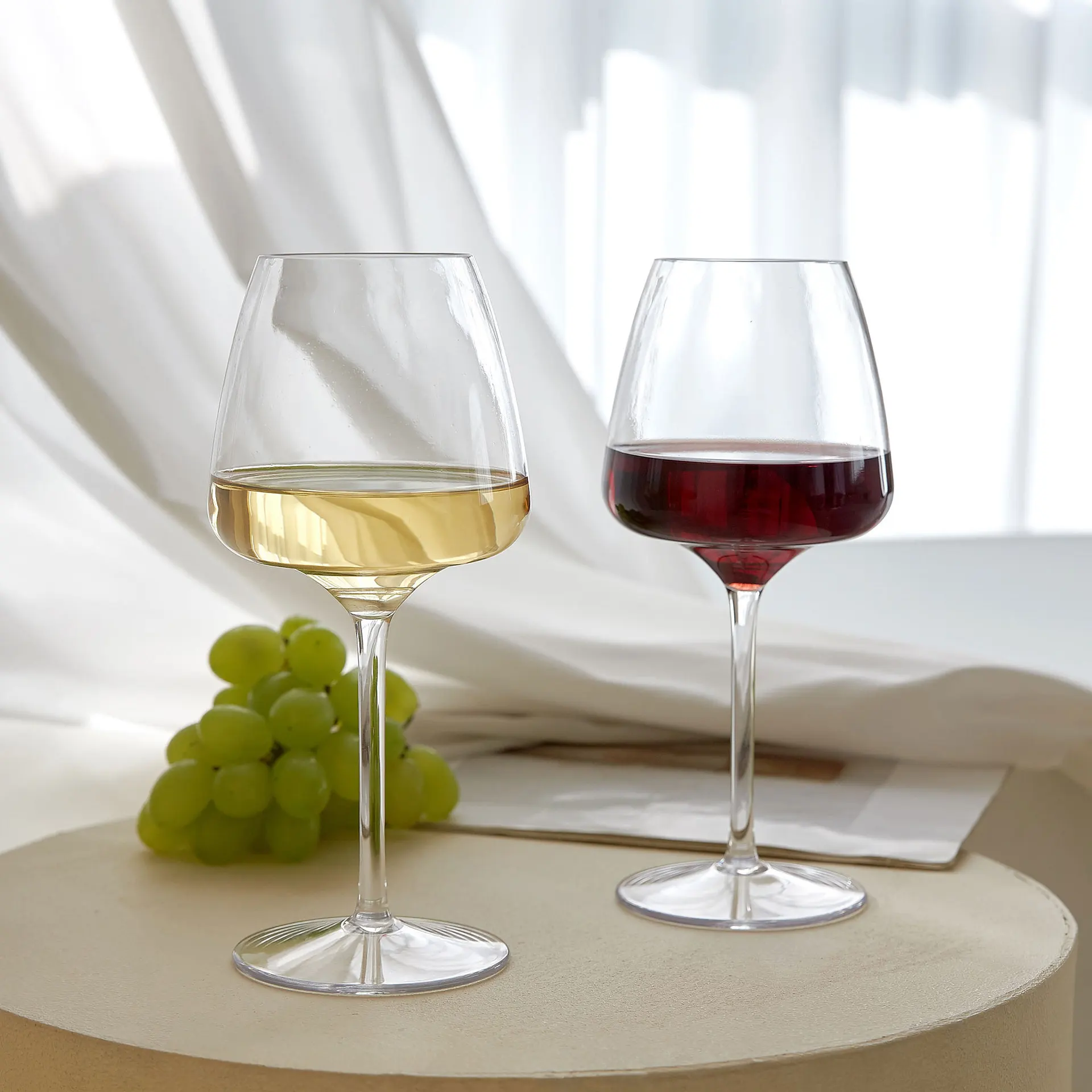 

4 PCS Transparent Plastic Goblet 480ml Safe unbreakable wine glass Clear Tritan Material Reusable Classic Red Wine Glass Cup Set