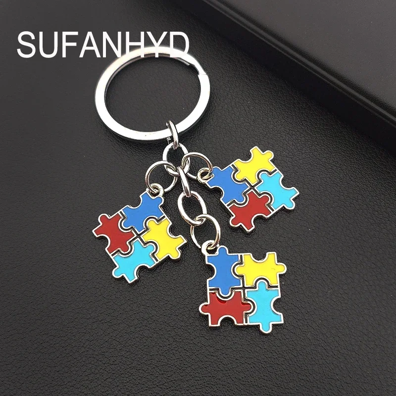 

Autism Awareness Keychains for Key Puzzle Keychain Key Chains Gift for Unisex