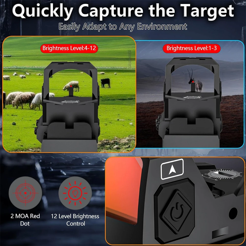 Mira roja de punto rojo óptica para Airsoft con riel Picatinny