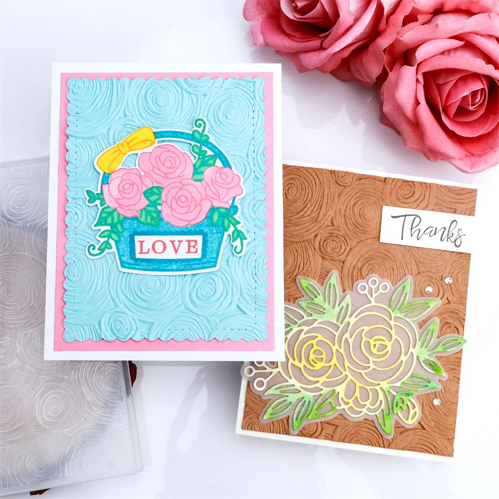 3D-Prägefolder mit Textur-Verlauf, Valentinstag-Hintergrund-Prägefolder für Vorlagen zur Kartenherstellung, Scrapbooking, Basteln