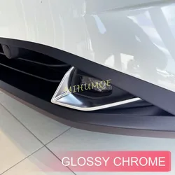 Bright Chrome Car Front Fog Light Lamp Cover Trims For Nissan Qashqai J12 2022 2023 2024 Accessories