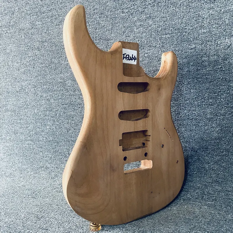 FB264   Electric Guitar Body Replace SSH Pickups With Two Points Fixed Tremolo  Bridge DIY Parts Solid Redwood Nature Color