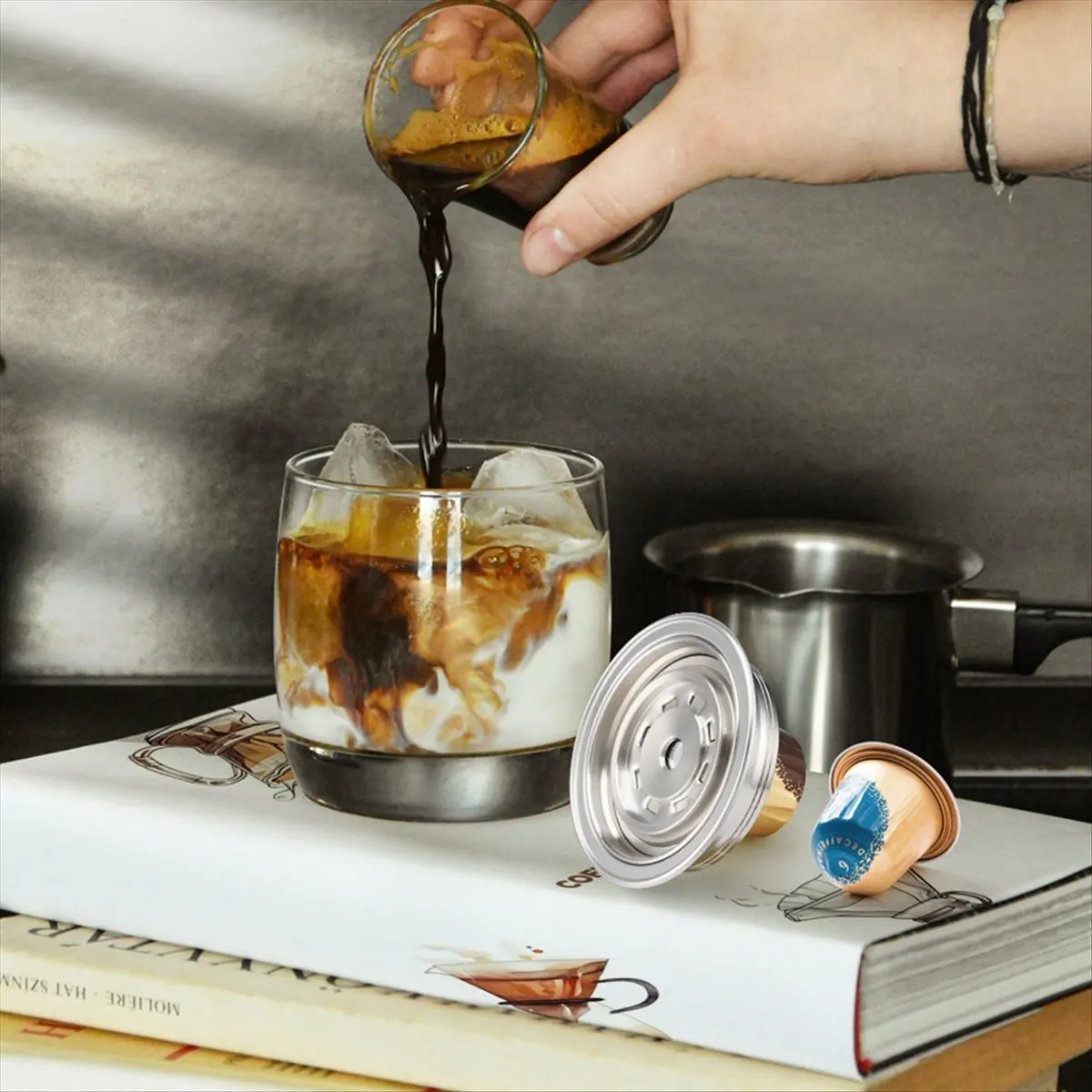 【New Hot】 Stainless Steel Coffee Filter for ENV135/Vertuo Next/Vertuo Coffee Maker Reusable Refillable G-Cup Capsules