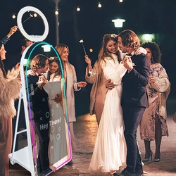 Portable Mirror Photo Booth Selfie 65 Inch Photobooth 43 Inch Touch Screen Magic Mirror Booth Machine for Weddings Parties Event