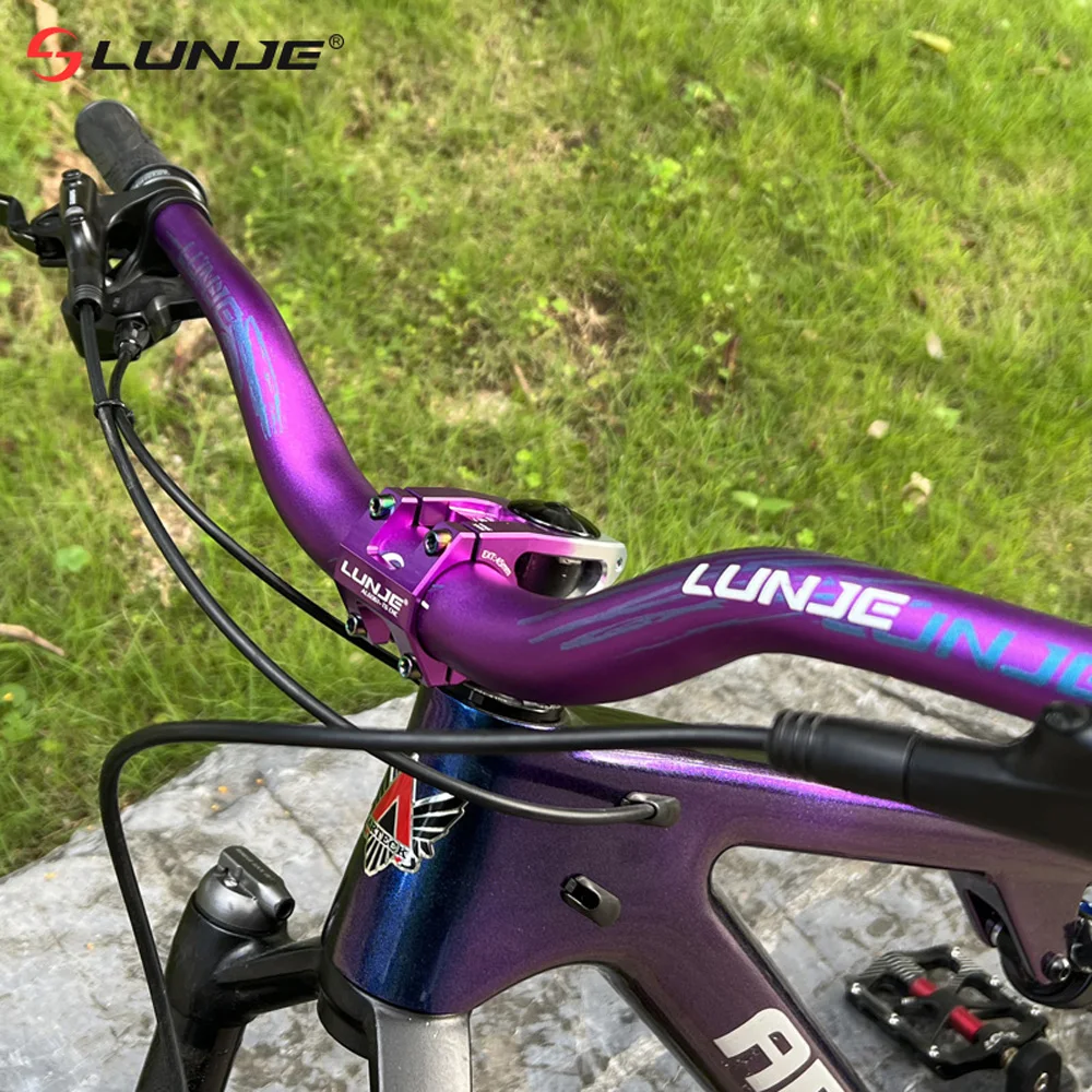 LUNJE Mountain Bike Handlebar Dayan Speed Drop Off Road 35/55 High 780mm Reflective Label,Suitable for AM/DH/XC Off-road Riding