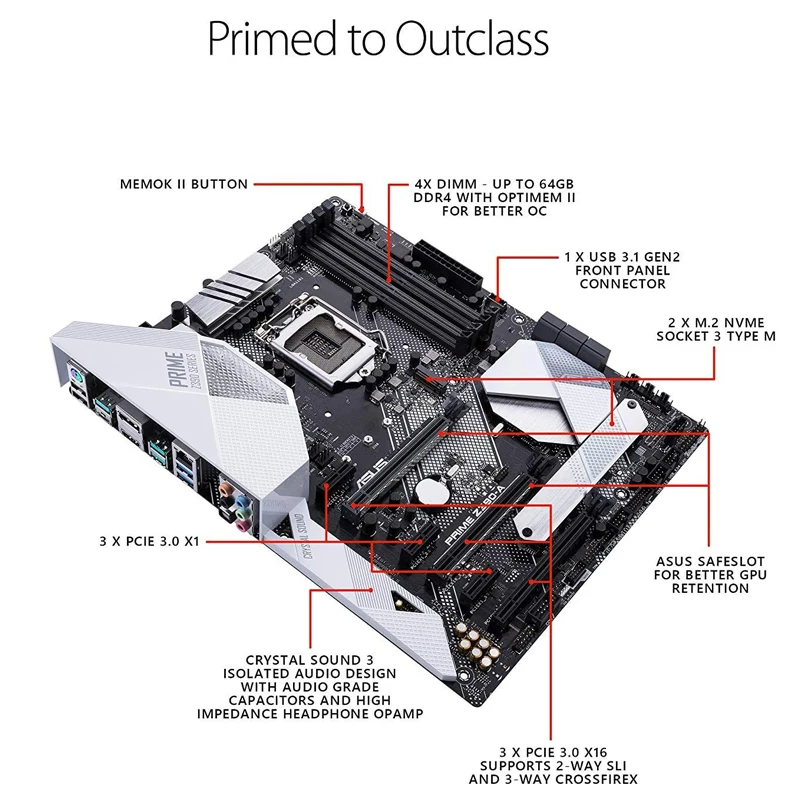 Imagem -04 - Asus-prime Lga 1151 Placa-mãe 4x Ddr4 Intel Z390 64gb Pci-e 3.0 Usb 3.1 Atx 9th 8th Gen Core i7 i5 i3 Placa Usada