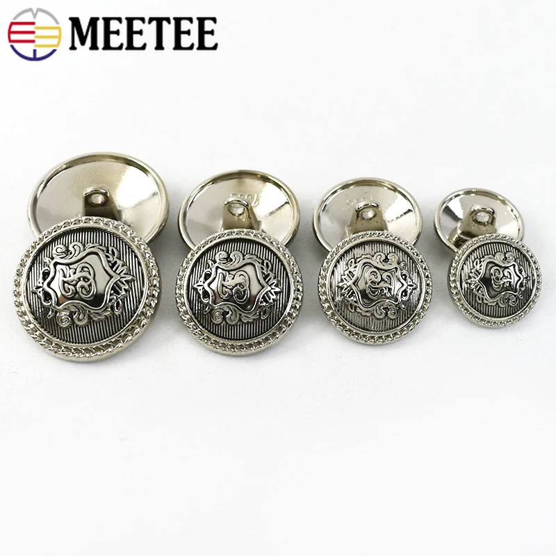 10/30/50Pcs Retro Metal Buttons 15/18/20/23mm Coat Sewing Button for Jeans Clothing Decorative Clasp DIY Crafts Accessories