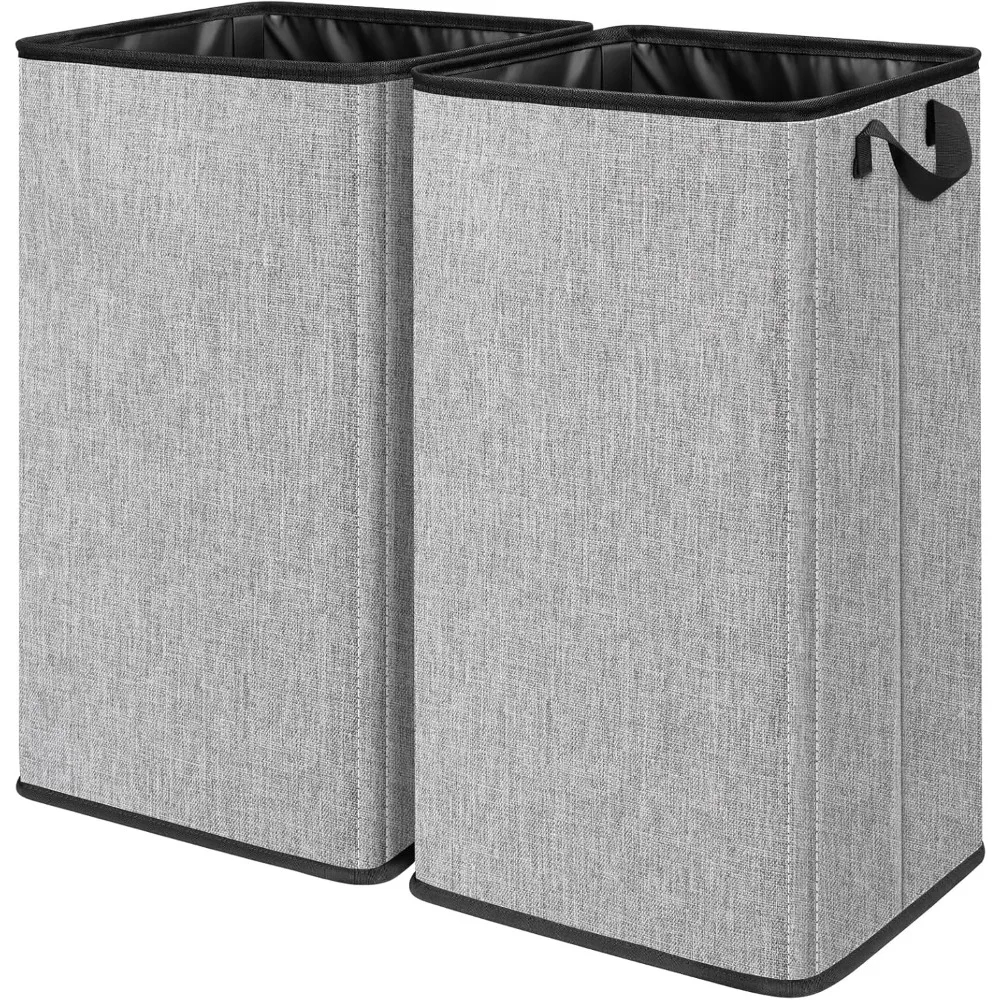 Large Laundry Hamper, 80 L Collapsible Laundry Baskets, 2 Pack Tall Laundry Basket with Sturdy Handles for Easy Carrying, Dirtyr