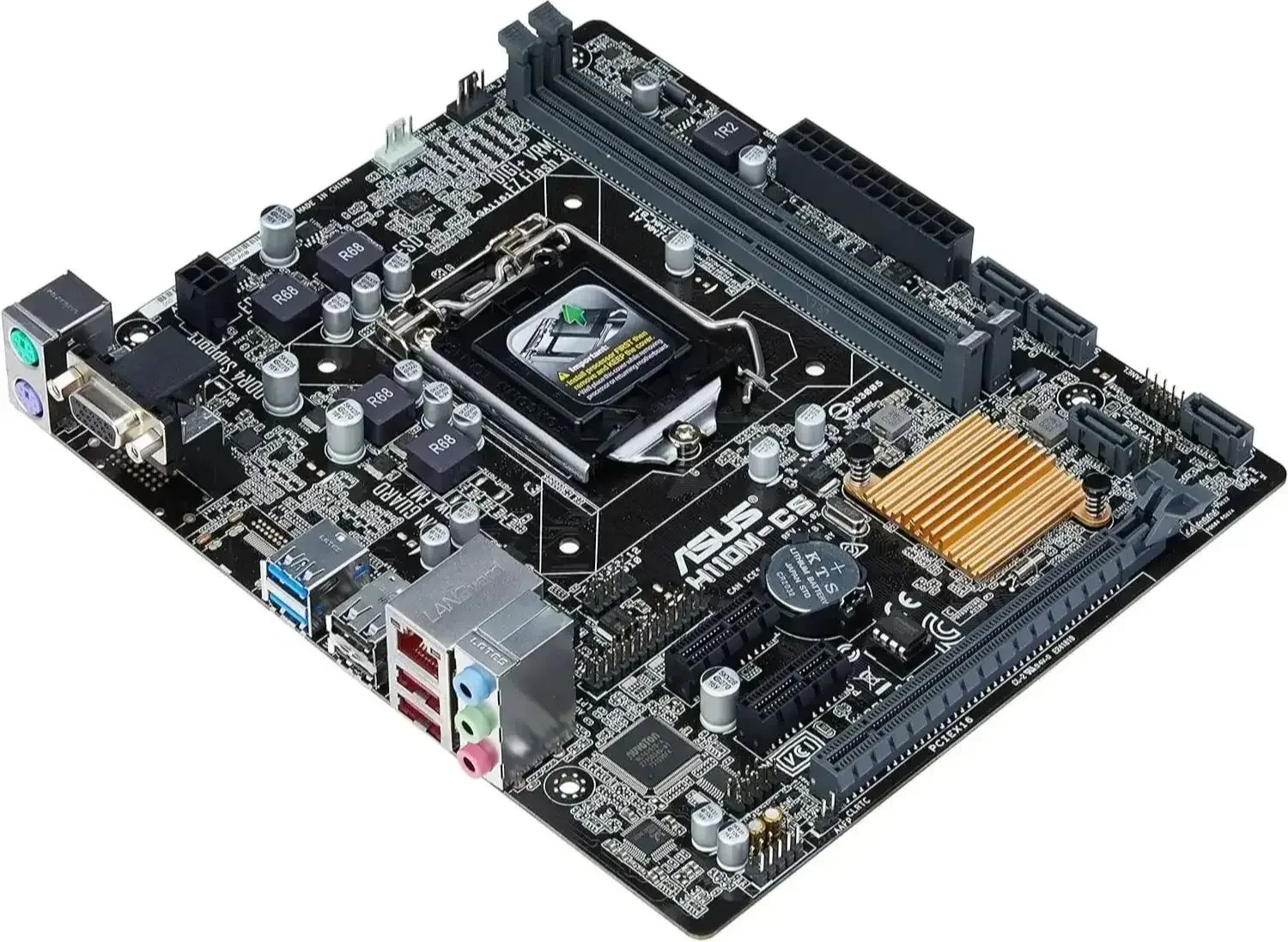 ASUS-placa base usada H110M-CS con enchufe LGA 1151, para Core i3 6100, compatible con 2x DIMMs, Max. 32GB, DDR4, Micro ATX, Factor de forma