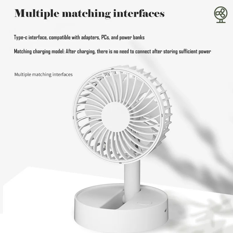 KASYDoFF piccolo ventilatore elettrico Mini ventilatore pieghevole temporizzato aria condizionata a 4 velocità ufficio camera da letto disponibile su e giù 90 ° regolabile
